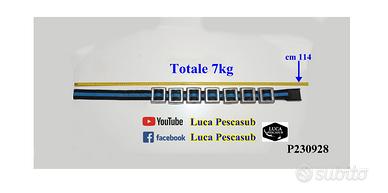 Cintura porta piombi zavorra sub + 7kg di piombi