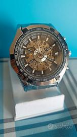Orologio Uomo Automatico Scheletrato Oro/Argento