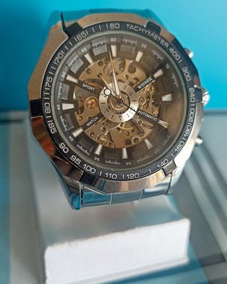 Orologio Uomo Automatico Scheletrato Oro/Argento