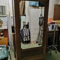 Armadio antico una anta con specchio Noce massello