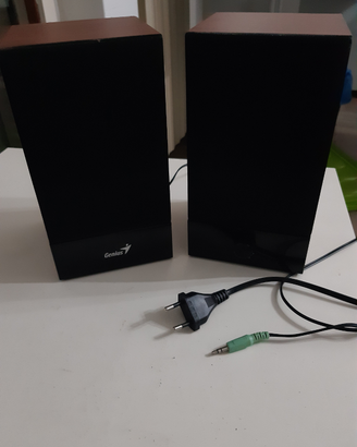 Casse audio 1+1 Genius nere/legno