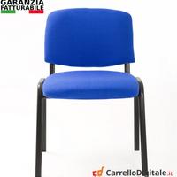 Sedia Imbottita Impilabile in Tessuto BLU