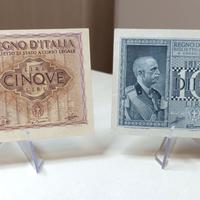 Banconote 10 lire e 5 lire Regno D'italia