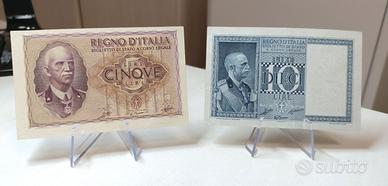 Banconote 10 lire e 5 lire Regno D'italia