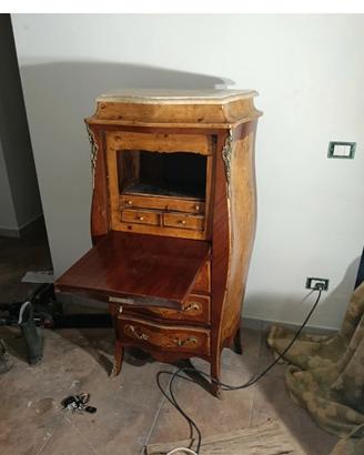 Mobile Vintage Secretaire Con Top In Marmo