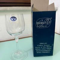 6 Calici Cristallo di Boemia Stelo a Cuore