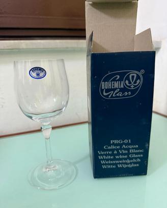 6 Calici Cristallo di Boemia Stelo a Cuore