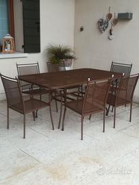 Set giardino tavolo più sei sedie