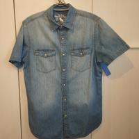 Camicia a mezze maniche in denim