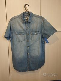 Camicia a mezze maniche in denim