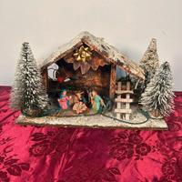 Presepe Natale Christmas con pastori, animali, pin