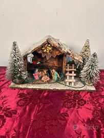 Presepe Natale Christmas con pastori, animali, pin