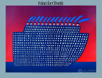 Poster Folon x Olivetti- "Le Bateau"