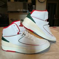 Nike Air Jordan 2 Retro White Fire Red tg 43 