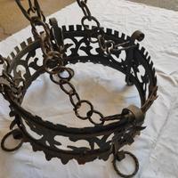 PORTATENDE, LAMPADARI  IN FERRO BATTUTO