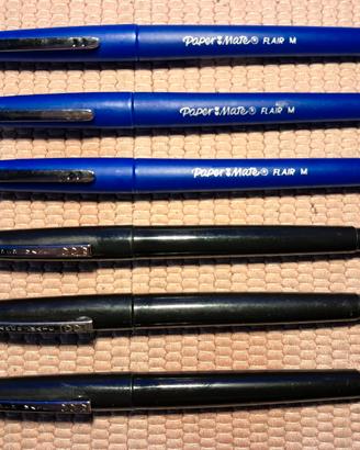 19 Paper Mate Flair M blu nero anni 2000 attivi