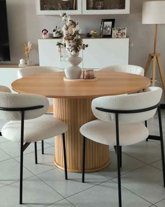 Tavolo rotondo Japandi rovere 120 cm pari al nuovo