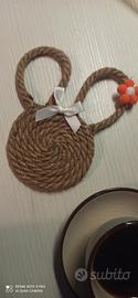 sottobicchiere hand made in corda di canapa 