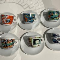 Illy 6 Tazzine caffè Art Collection 1996 Videogram