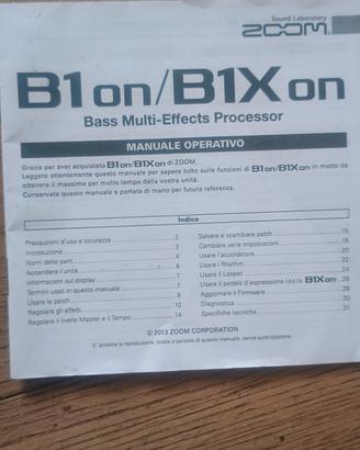 zoom B 1X-on istruzioni multi effetto per basso