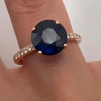 ANELLO ORO ROSA ZAFFIRO 2CT E DIAMANTI