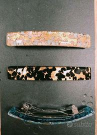 3 fermagli per capelli vetro Murano