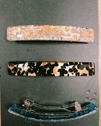 3 fermagli per capelli vetro Murano