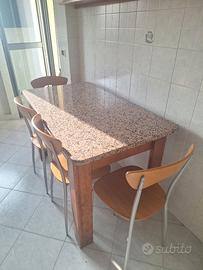 tavolo in VERO GRANITO + 4 sedie 