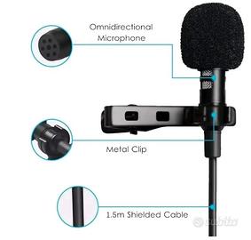 MICROFONO PULCE CLIP LAVALIER OMNIDIREZIONALE MINI