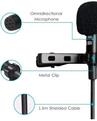 MICROFONO PULCE CLIP LAVALIER OMNIDIREZIONALE MINI