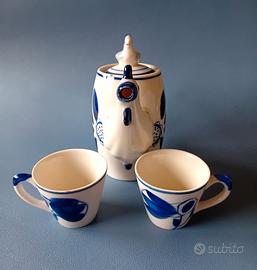 Set da tè porcellana Gzhel abbi '70 Urss x 2