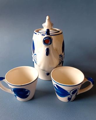 Set da tè porcellana Gzhel abbi '70 Urss x 2