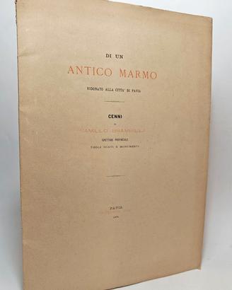 DI UN ANTICO MARMO RIDONATO ALLA CITTA’ DI PAVIA 1