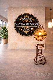 antica lampada navale fine 800 ferro battuto 