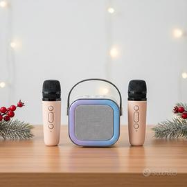 Speaker RGB Karaoke Bluetooth con 2 microfoni