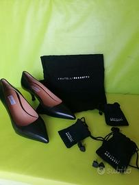 Décolleté nero tacco 5 cm in vera pelle