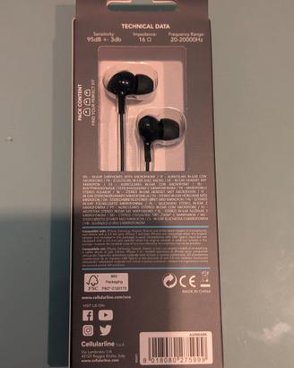Auricolari Cellularline microfono In EAR jack 3,5