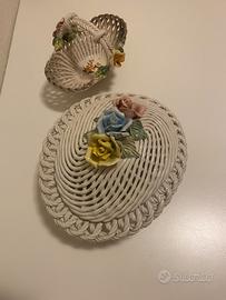 Portacaramelle in ceramica intrecciata 