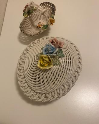 Portacaramelle in ceramica intrecciata 