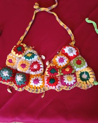 Top Granny taglia S con mattonelle 