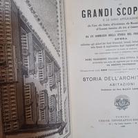libro antico "le grandi scoperte" di architettura