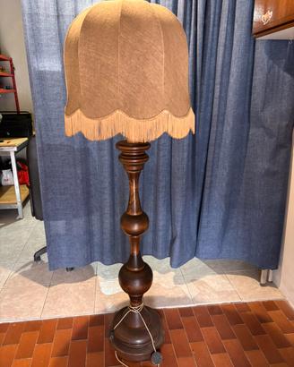 Lampada vintage legno e paralume