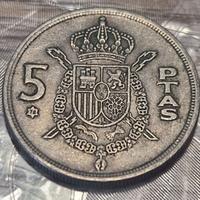 MONETA SPAGNA 5 PESETAS 1975