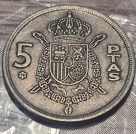 MONETA SPAGNA 5 PESETAS 1975