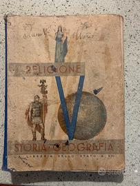 LIBRO STORIA - GEOGRAFIA - RELIGIONE 1937