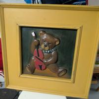 Set 3 Quadri Orsi Teddy 3D Vintage Country Corner