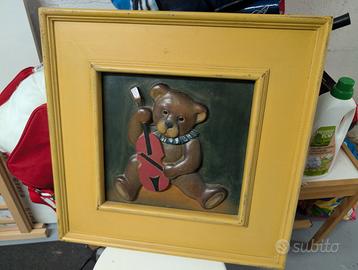 Set 3 Quadri Orsi Teddy 3D Vintage Country Corner