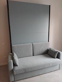 Letto a scomparsa integrato con divano con materas