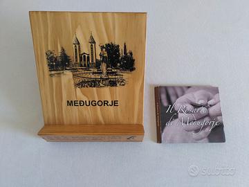 Leggio bibbia legno e Il rosario Medjugorje 4 cd