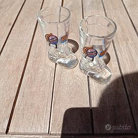 Bicchierini Amaro Alpino stivale vintage 50 60